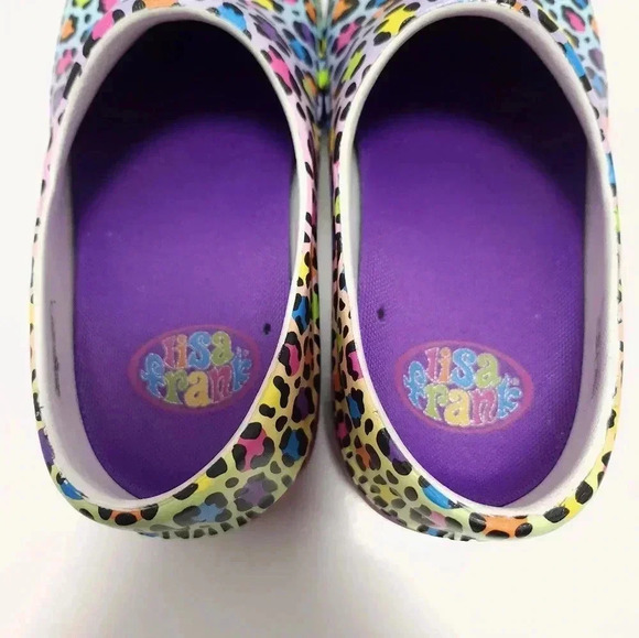 CROCS Lisa Frank Neria Womens Clogs Size 8 Multi Colored Cheetah Print - Picture 6 of 8